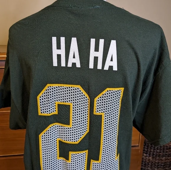 #21 GREEN BAY PACKER HA HA Clinton - Dix tshirt💚💛 Size L - Picture 6 of 10